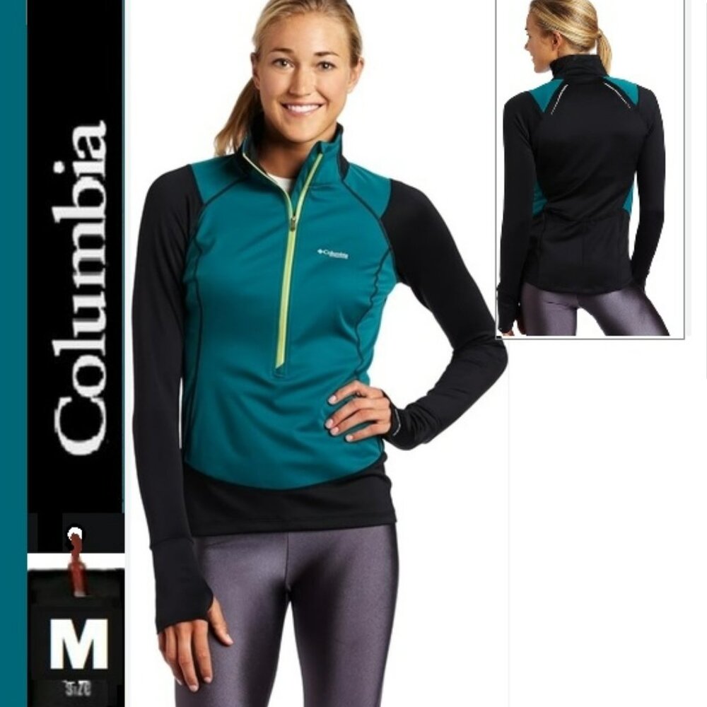 Columbia middle weight jacket, black, teal